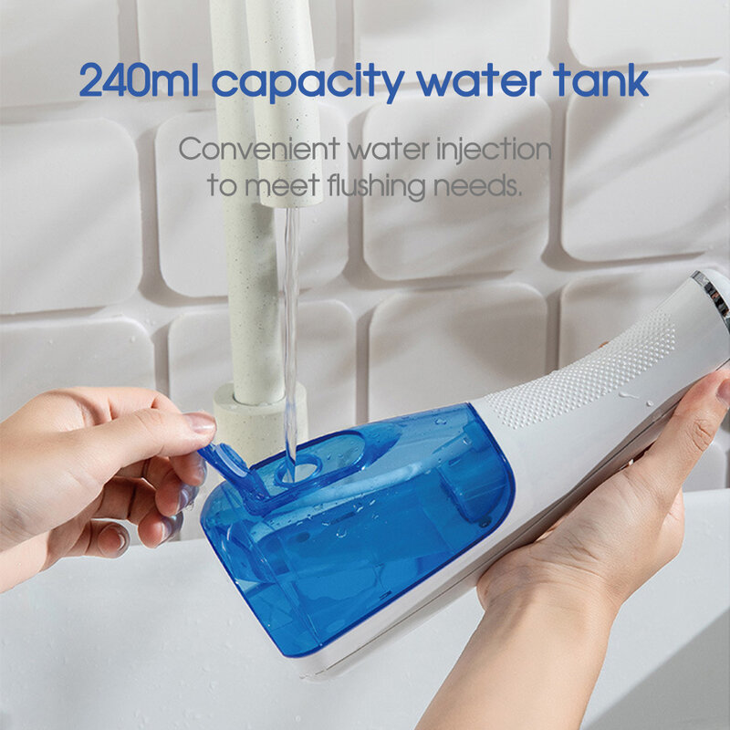 [Boi] ทันตกรรมทำความสะอาดอุปกรณ์แบบพกพา Irrigator ช่องปากสำหรับฟันปลอม Whitening ไฟฟ้าหัวฉีด Jet Wash Water Flosser 240ML