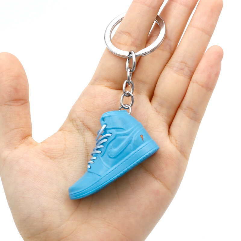 Criativo 3d mini basquete sapatos estereoscópico modelo chaveiros nikee tênis fãs lembranças chaveiro carro mochila pingente presente
