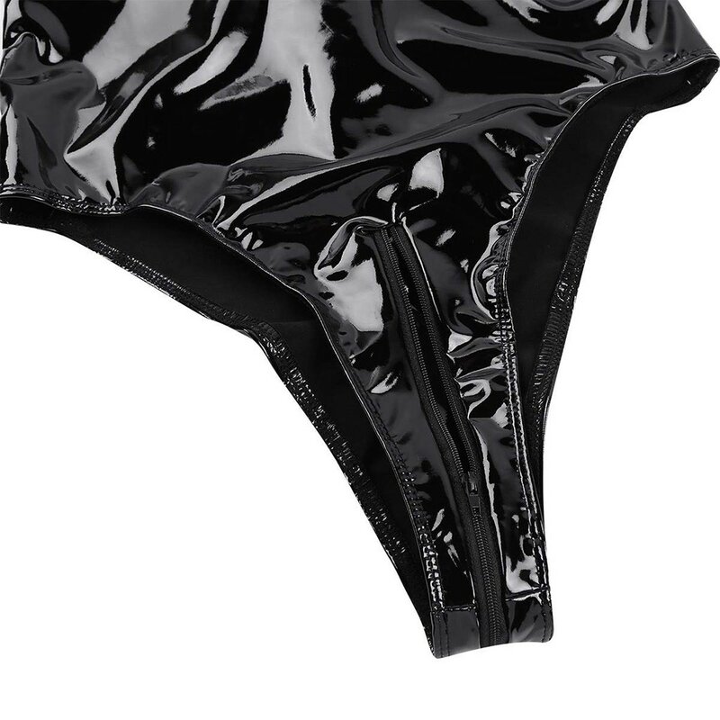 Bodysuits de couro do plutônio feminino sexy festa preto halter sem costas magro sem mangas primavera highstreet macacão sexy mujer 2020