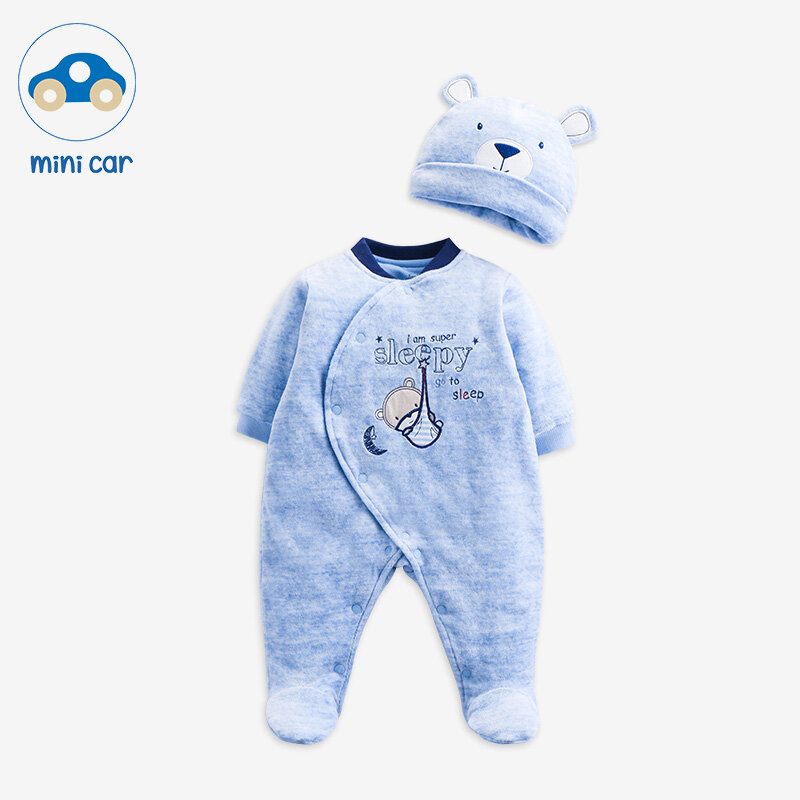 Romper Bayi One-Piece Bayi Terbuka File Katun Tipis Mendaki Pakaian Musim Gugur dan Musim Dingin Lengan Panjang Pakaian Luar Ruangan