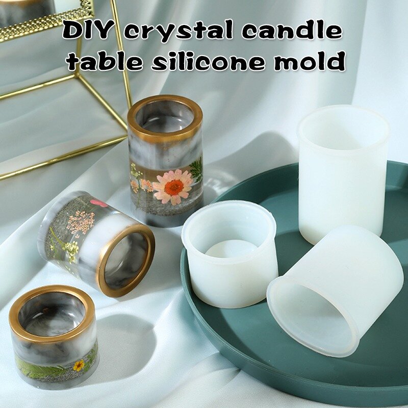 Silicone Casting Mold DIY Crystal Epoxy Resin Candle Holder Aromatherapy Candle Tray Mirror Uv Epoxy Mould Handmade Craft Making