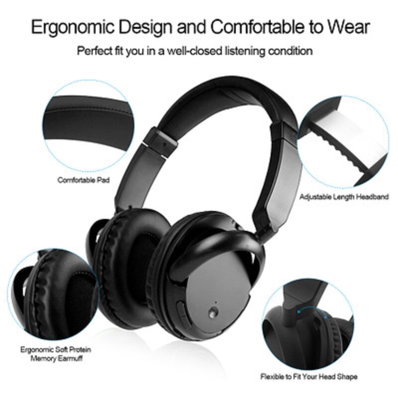 Headband Bluetooth Nirkabel Headphone Stereo Lipat Headset Gaming Komputer Earbud Earphone Headphone Noise Cancelling Aktif