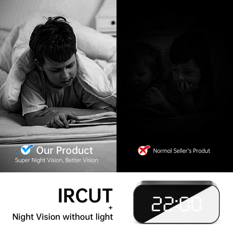 Mini 4K HD กล้องนาฬิกา WiFi Home Security Cam Night Vision Motion ตรวจจับ166องศา Micro ดิจิตอลนาฬิกากล้องวิดีโอ