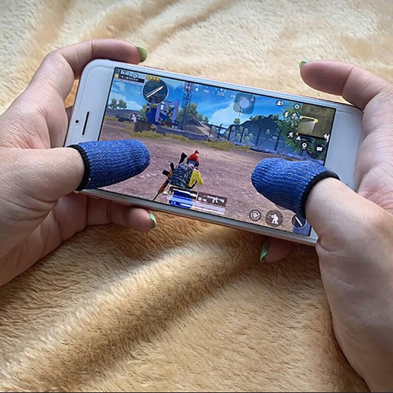 1 Pasang Jari Lengan untuk Game Mobile Ultra-Tipis Layar Sentuh Anti Keringat Mudah Dicuci Controller Sarung Tangan Cellphone Cover Aksesoris