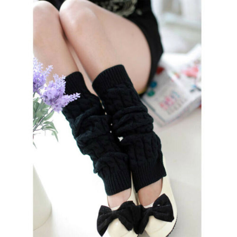 Grils-calentador de piernas para mujer, medias hasta la rodilla, de punto, Crochet, para botas, Slouch