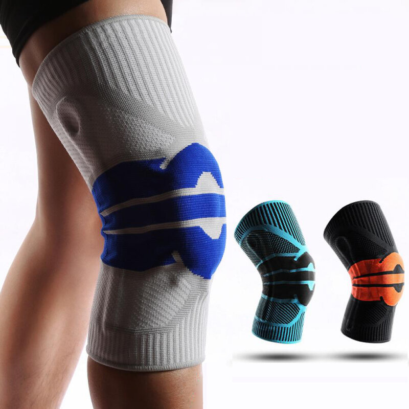 男性と女性のための伸縮性のある膝パッド,ユニセックスの関節式フィットネスプロテクター,バスケットボールとランニング用
