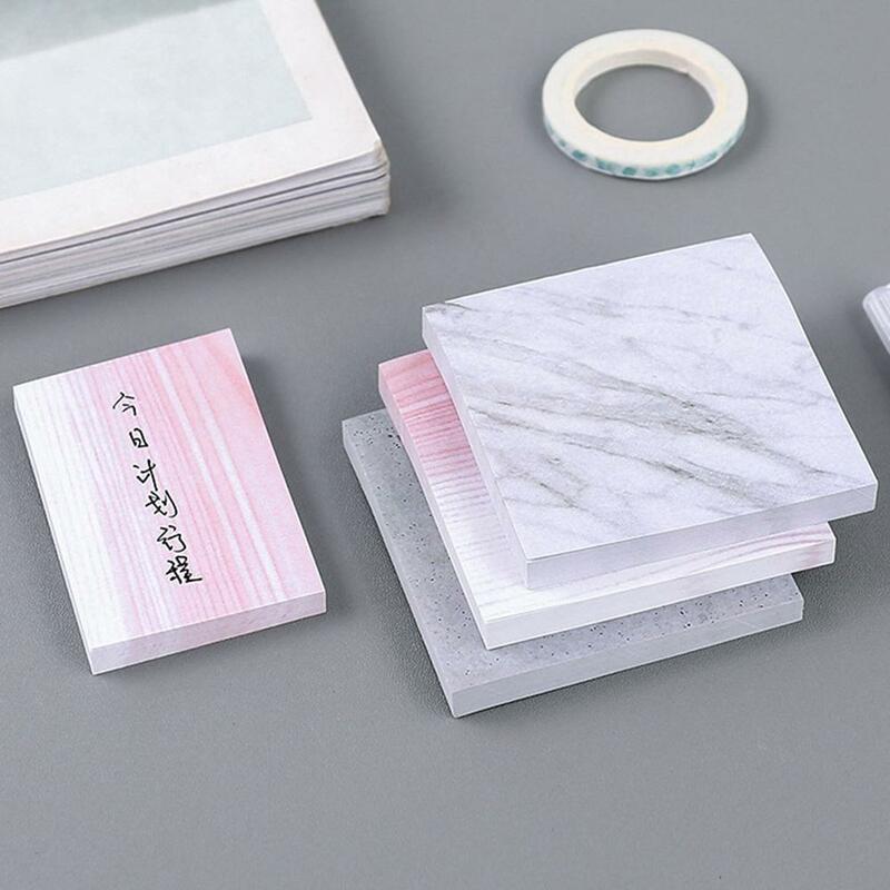 Convenience Stickers Notes Creative Marble Color Self School Office Memo Stone Bookmark Style Adhesive Pad Stationery Suppl H6O1