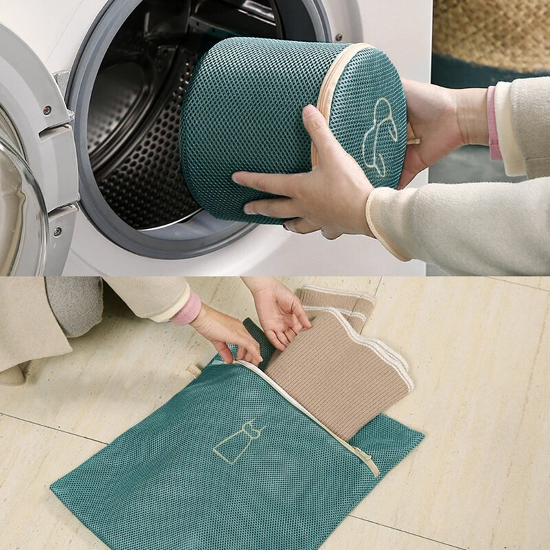 Red para colada bolsas de red lavandería protector de malla bolsa de limpieza lavado fuerte máquina espesar neto de la bolsa de lavandería sujetador paquete de ayuda