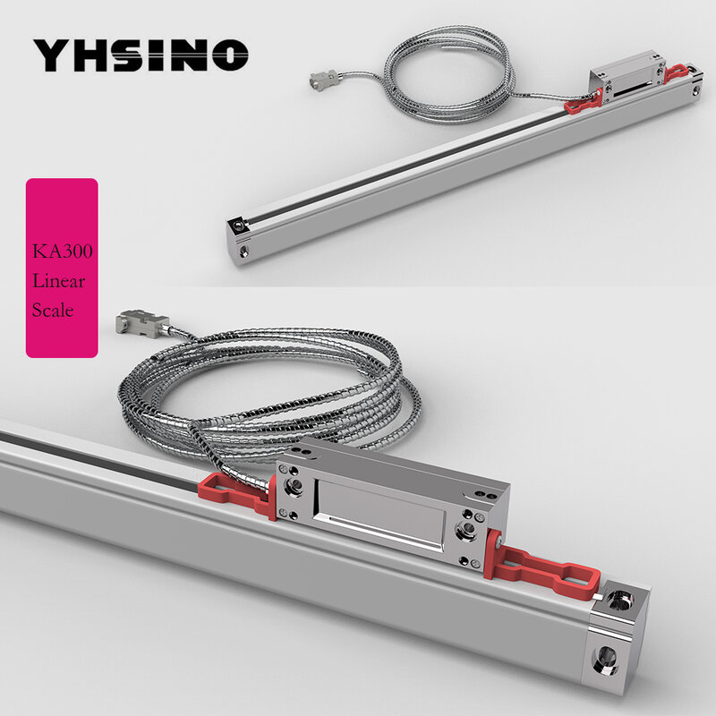YHSINO-codificador de escala lineal, dispositivo de lectura Digital de 2 ejes, resolución de 0.005mm de longitud, 0-1020mm, perforación y máquina de torno, KA300/KA500