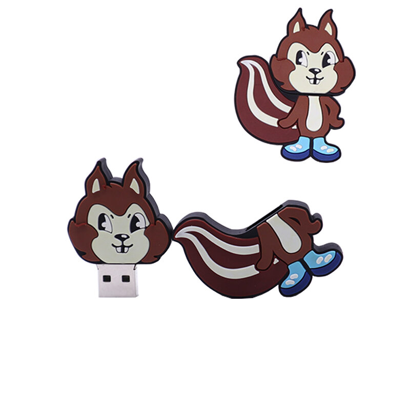 Pen Drive Squirrel Kartun Pena Drive 128 GB Cute Cat USB Flash Drive 4 GB 8 Gb 16 GB 32 GB 64 GB Memoria USB Stick Kreatif Hadiah CLE U