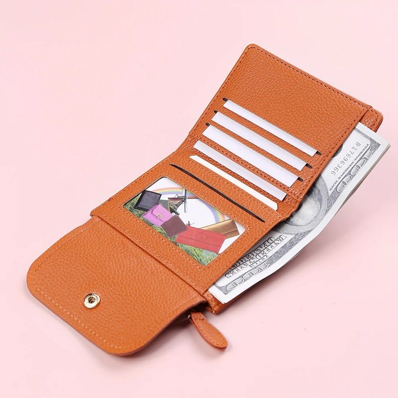 Women Cute Small Wallet Folding Zipe Girl Wallet Brand Designed PU Leather Coin Purse Female Card Holder