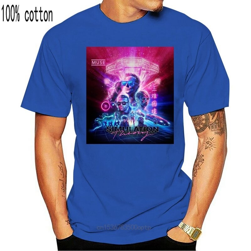Nowy Muse symulacja Tour 2021 najlepszy projekt T-shirt czarny kolor rozmiar S do 3XL Retro 100% bawełna druku koszula Tee T Shirt mężczyźni luźne