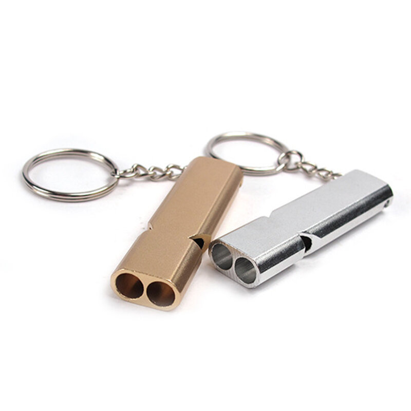 Alumínio Whistle for Outdoors, High Decibel, Portable Keychain, Caminhadas, Camping, Sobrevivência, Emergência, Multifunções, Team Sport Tool