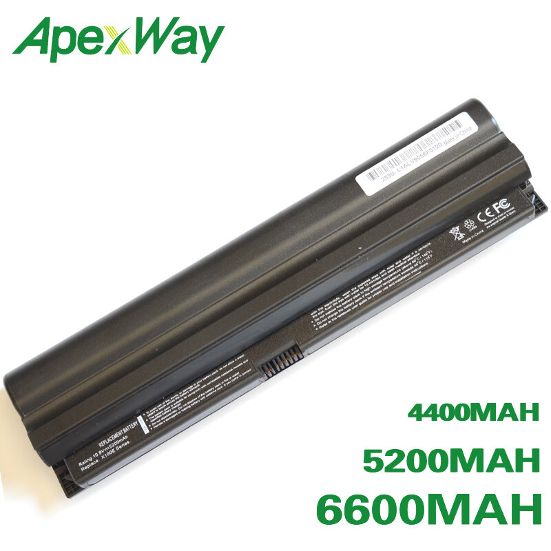 Apexway-bateria para notebook, para lenovo thinkpad x100e 3506, 3507, 3508, x120e, 42t4897, 57y4558, 57y4559, 6 células
