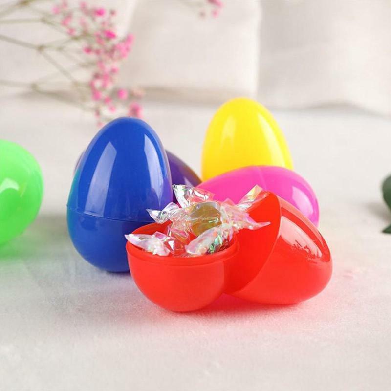 Ovos de plástico brilhantes coloridos, 6cm, durável, diy, abertura de páscoa, feriado, u7b1, gashapon, cores sortidas, decorações, ovo m4w8