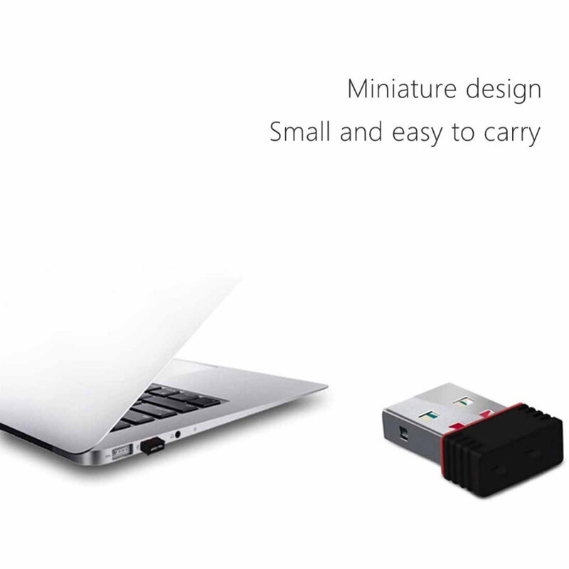 Adaptador wifi inalámbrico de 300Mbps, Mini tarjeta de red portátil, RTL8188EU, 802.11n/g/b, convertidor de antena Wifi para PC y portátil
