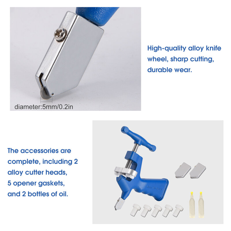 2 In 1 High-strength Glass Cutter Tile Handheld Multi-function Portable Opener Home Glass Cutter Diamond Cutting Hand Tools