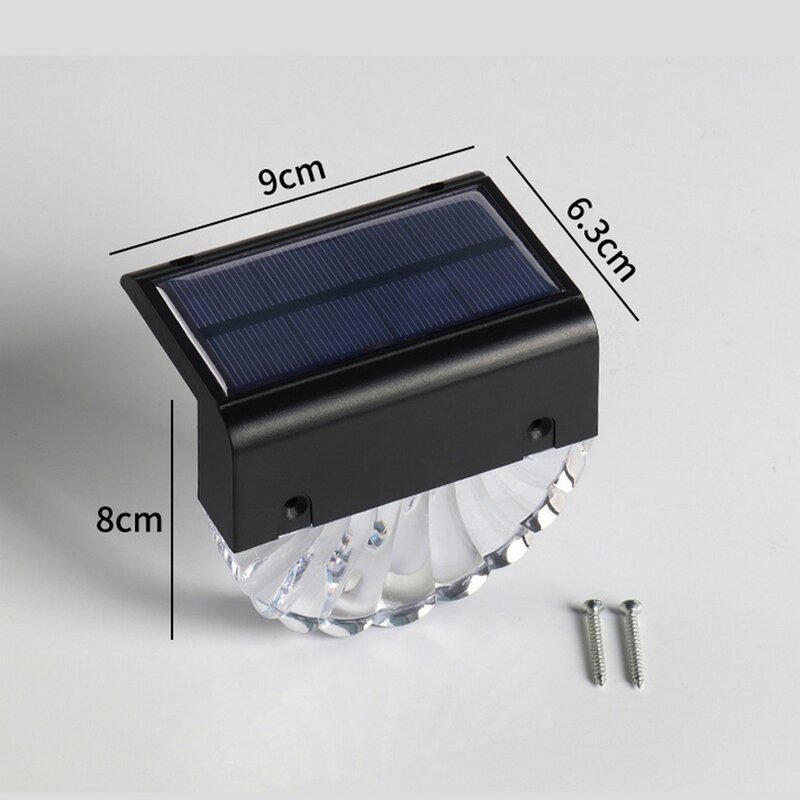4 قطعة LED الشمسية درج مصباح IP65 مقاوم للماء في الهواء الطلق حديقة مسار ضوء إضاءة ملوّنة ساحة فناء الدرج خطوات سياج مصابيح