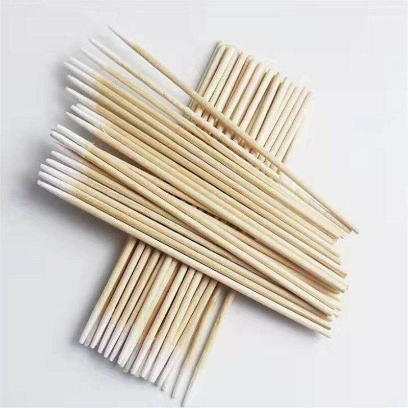 100 pcs Disposable Ultra-small Cotton Swab Lint Free Micro Brushes Wood Cotton Buds Swabs Eyelash Extension Glue Removing Tools