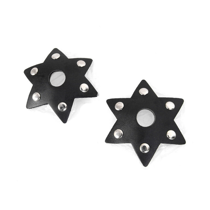 Stars Nipple Stickers Punk Style Rivet PU Leather Female Erotic Underwear Accessories Adults Sex Games Toys Nipple Stickers