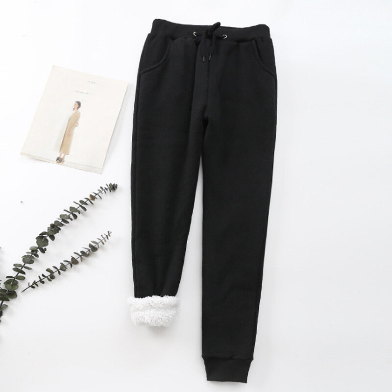 Sale Warm Harlan Pants Cashmere Pants Female 1PC Winter Thick Women Pant Long Trousers Casual Pants Plus Size Loose High Quality
