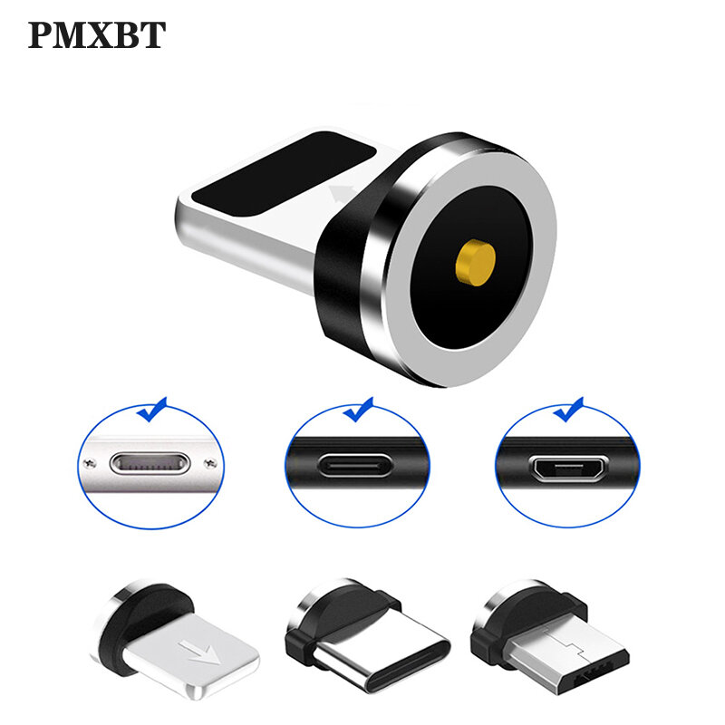 Круглый Магнитный кабель штекер Micro USB / Type C / 8 Pin адаптер (только магнитный разъем) Магнитный Кабельный разъем пылеуловители