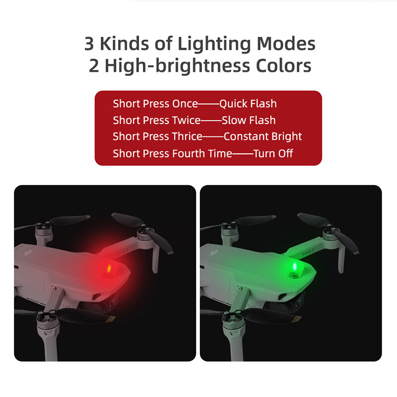 4 sztuk noc latania LED lampa stroboskopowa światła ostrzegawcze reflektor latarka dla DJI Mavic Mini 2 Air 2 akcesoria do dronów