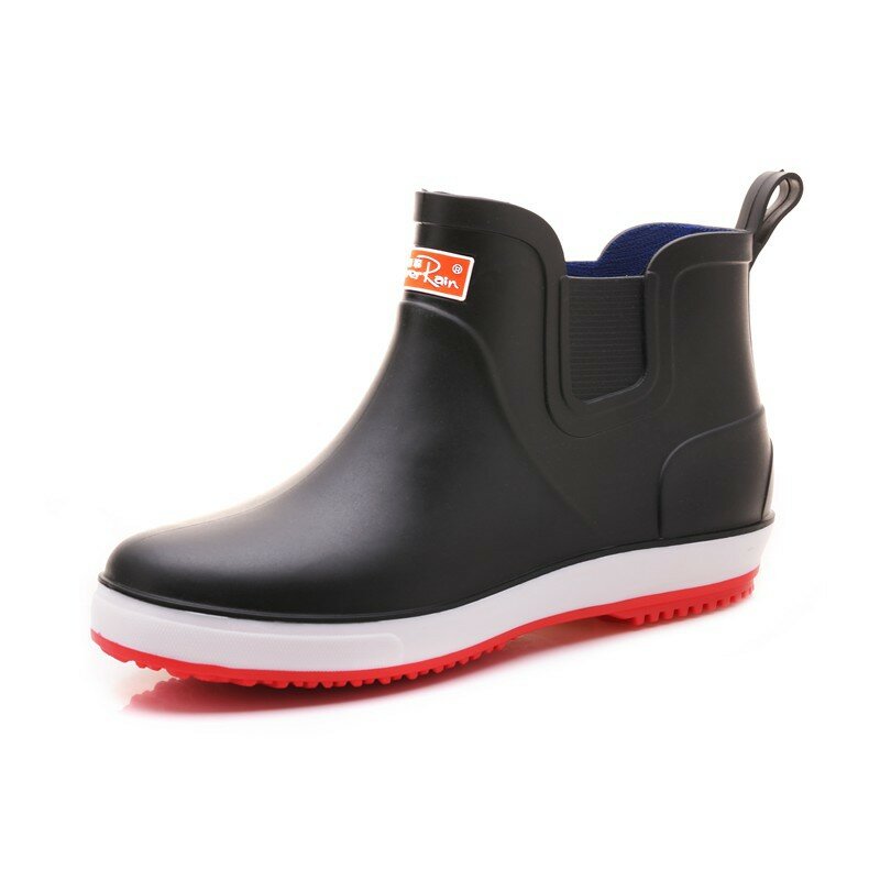 Novos homens botas de chuva impermeável botas de chuva tornozelo sapatos de água pvc masculino inverno moda ao ar livre plana antiderrapante confortável 2022
