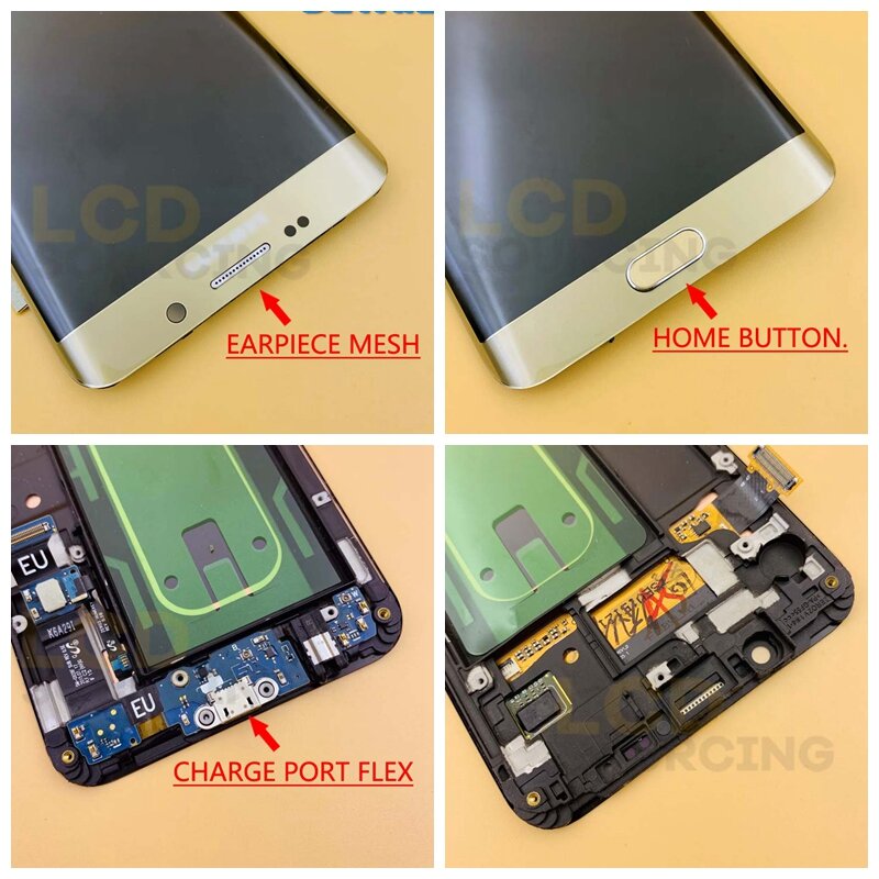 5.7 "dla Samsung Galaxy S6 krawędzi plus wyświetlacz LCD G928 G928F ekran dotykowy Digitizer zgromadzenie dla Samsung s6 krawędzi LCD wymienić G925