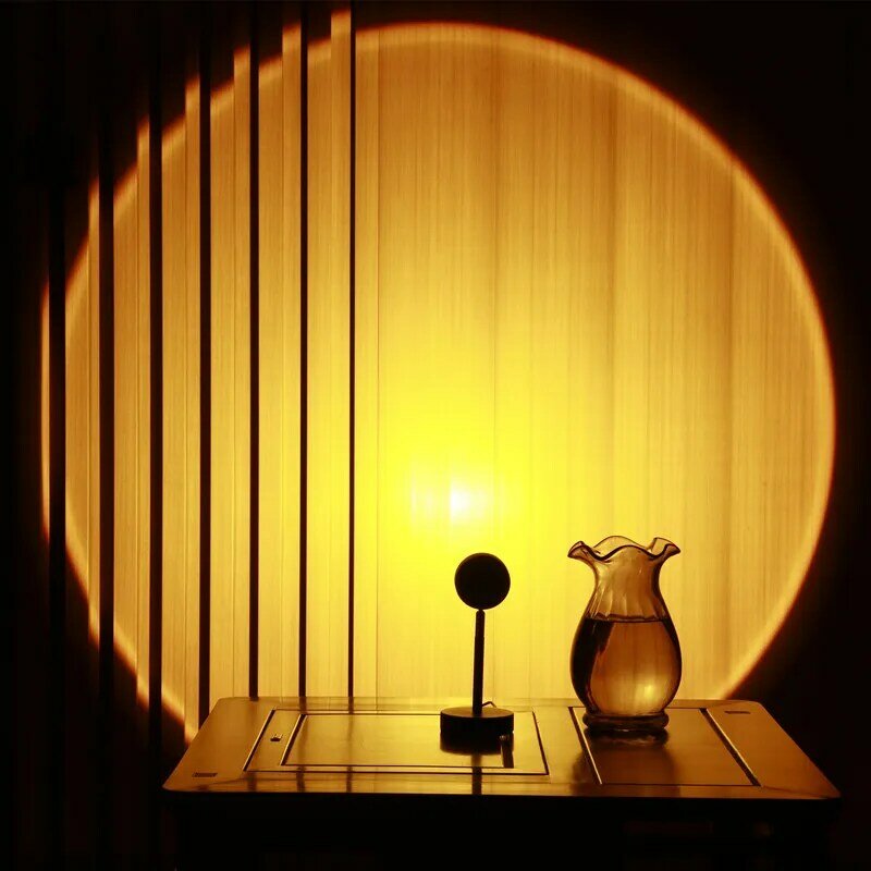 Lampe LED de coucher de soleil arc-en-ciel avec bouton USB, projecteur d'ambiance, veilleuse pour thème de fête, décoration d'intérieur pour chambre à coucher