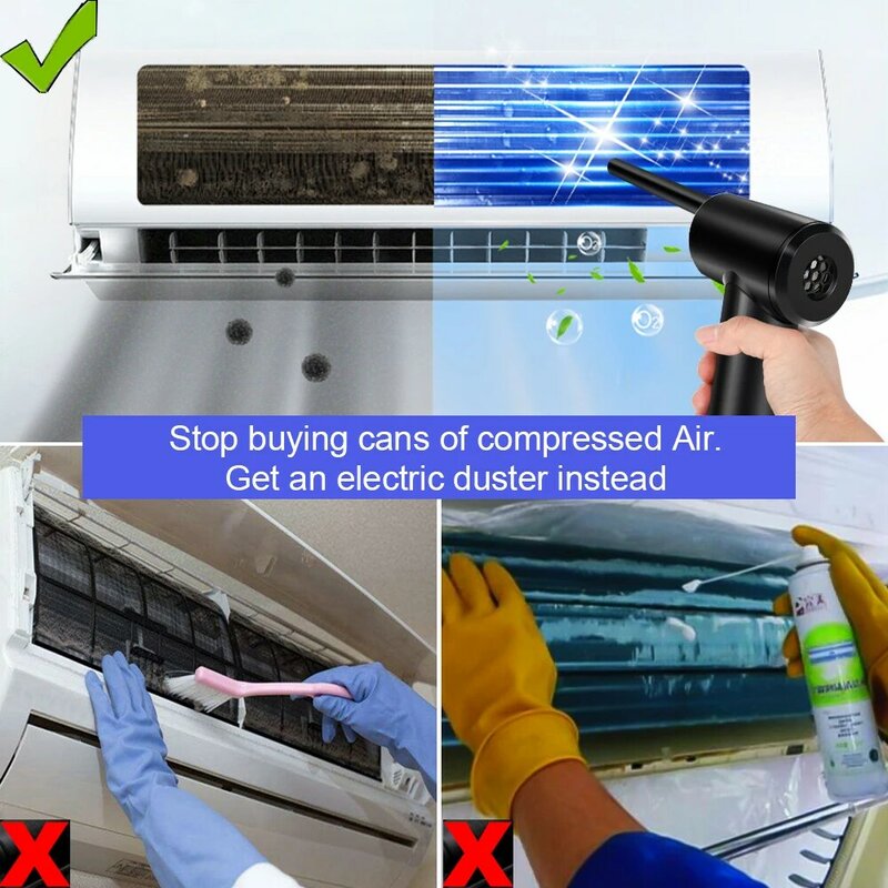 كهربائي لاسلكي منظف بالهواء قابلة للشحن لوحة المفاتيح الأنظف منفاخ لاسلكي محمول الهواء المضغوط يمكن منفضة لتنظيف المنزل