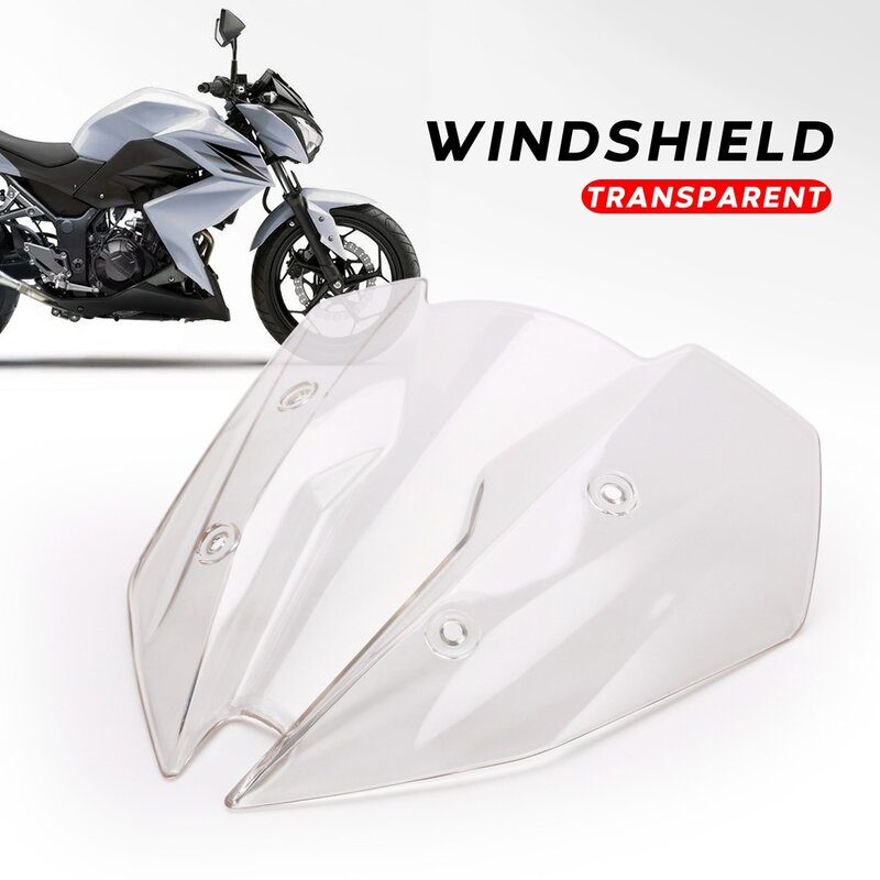 오토바이 윈드 실드 WindScreen Viser VIsor Clear Front Windshield Replacement For kawasaki Z250 Z300 2013 2014 2015 2016 2017