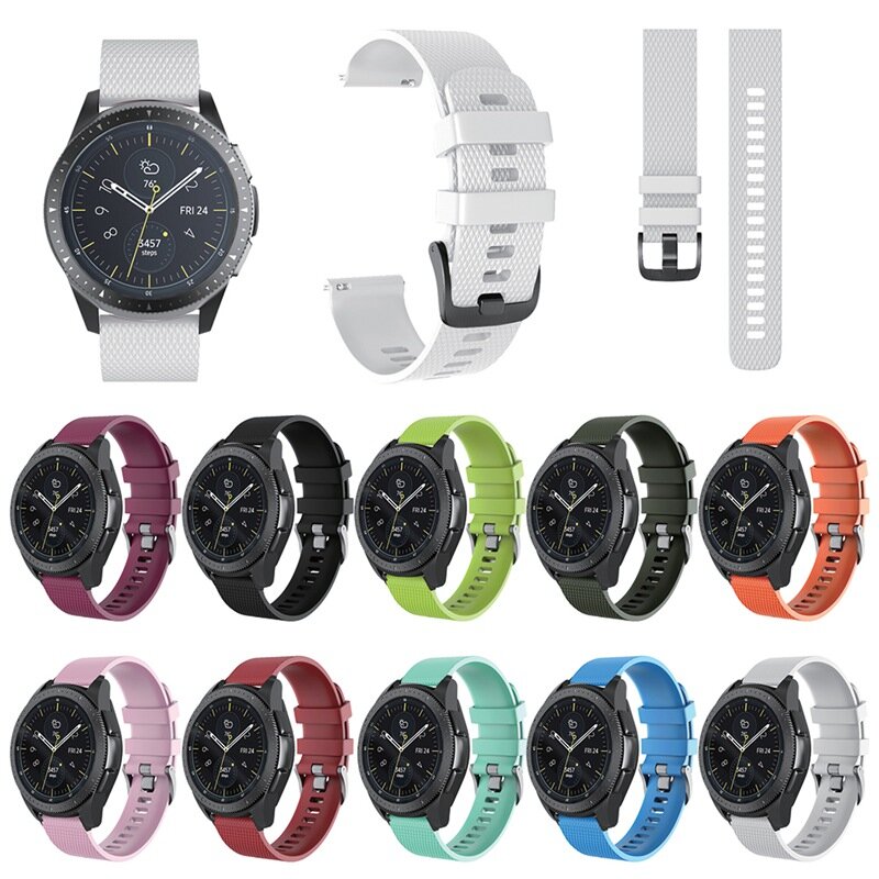 Correa de reloj impreso Pin Buckled ajustable de silicona pulseras de reloj accesorios de repuesto para Samsung Galaxy Watch 42mm