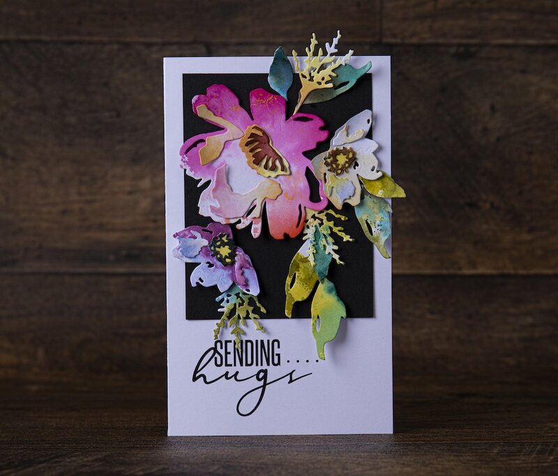 2021 novo cartão diy artesanal presente brushstroke flores 3 thinlits corte de metal dados venda quente produto scrapbook diário decoração