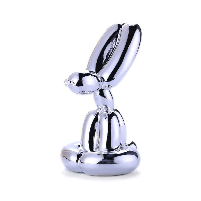 Estatua de conejo con globo chapado, escultura de resina, decoración nórdica moderna para el hogar, accesorios de decoración para sala de estar, figura de Animal