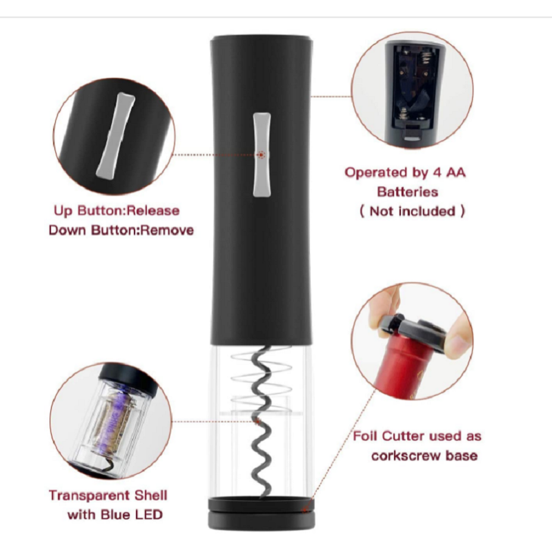 Automatic Wine Opener Electric Corkscrew Wine Openers for Beer with Foil Cutter Kitchen Bar Can Opener Gadgets Bottle