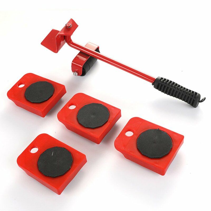 Conjunto de movimentador de móveis prático em cinco peças, ferramenta de hardware prática para mover objetos pesados