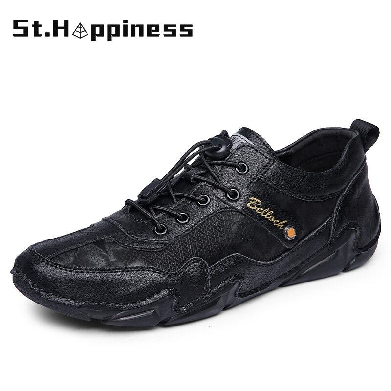2021 الرجال حذاء كاجوال ماركة Luxur مريحة لينة أحذية قيادة جلدية موضة الأخفاف المتسكعون حذاء مسطح حذاء رجالي حجم كبير