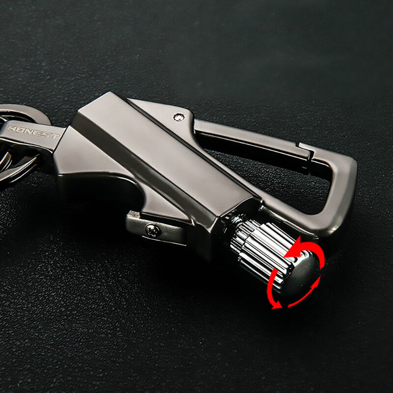 3 In 1 Multi-Function Keychain Match Stick Outdoor Key Pendant Male Fire Waterproof Bottle Opener Key Pendant—Black