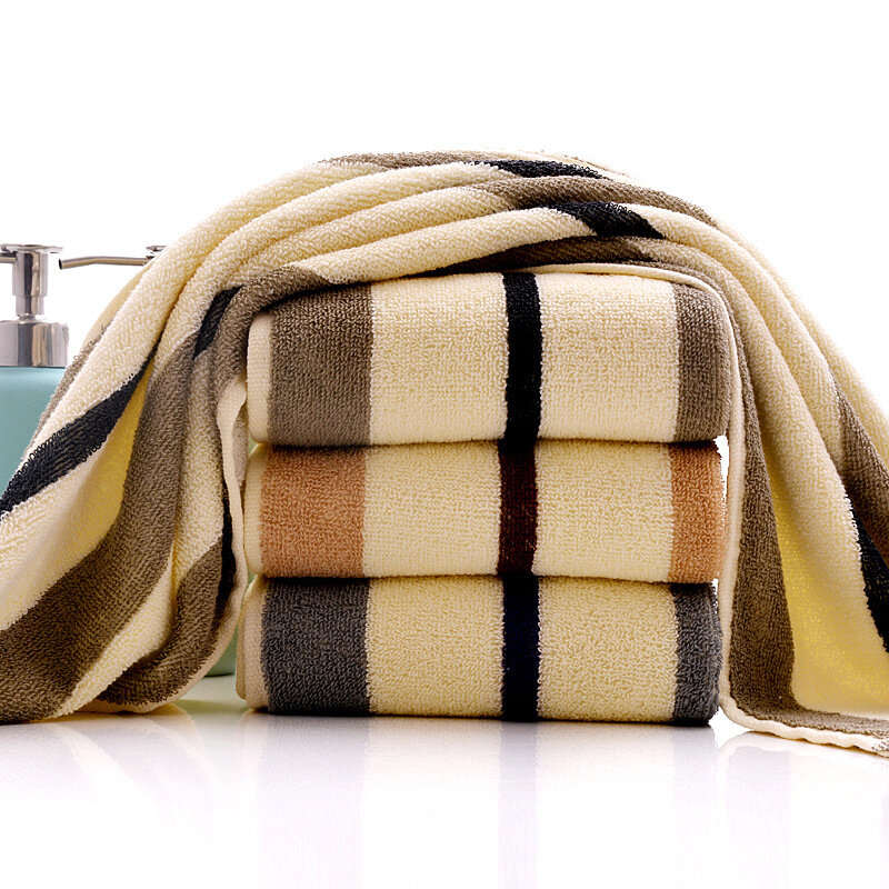 Cotton Creative Striped Men And Women Washcloth Travel Hotel Bathroom Towel Gym Yoga Sweat Towel Beach Sun Bath Long Towel Gift