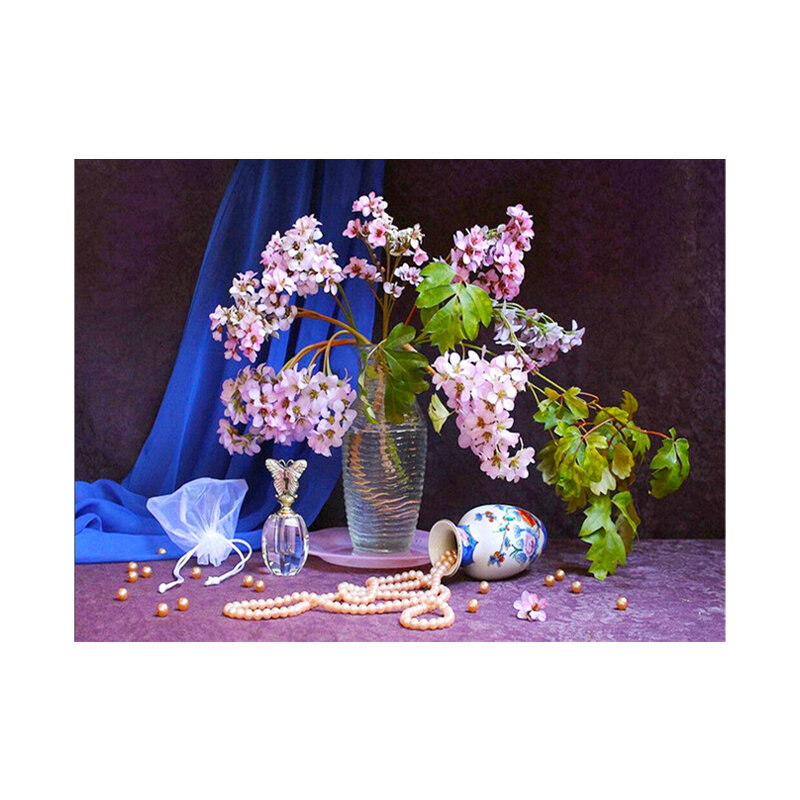 Vaso di fiori pittura diamante lilla pieno trapano quadrato/rotondo 5D diamante fai da te mosaico vino rosso ricamo fiore regalo Hobby fatto a mano