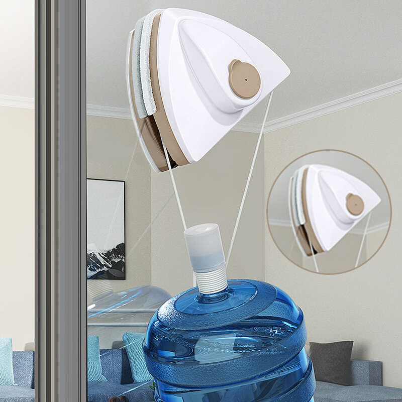 Joybos-limpiador de ventanas magnético, herramienta de limpieza de ventanas de doble cara, descarga automática de agua