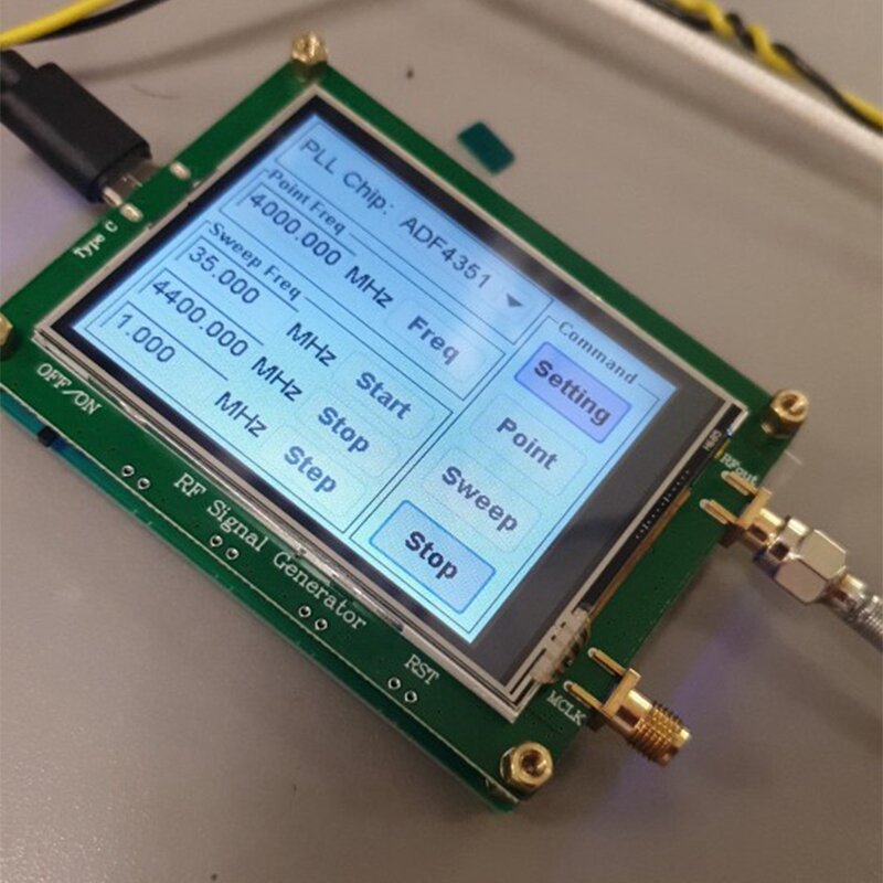 مصدر إشارة RF 35-4400M ADF4351 ، مولد إشارة موجة/نقطة تردد الضغط ، التحكم في شاشة LCD Sn