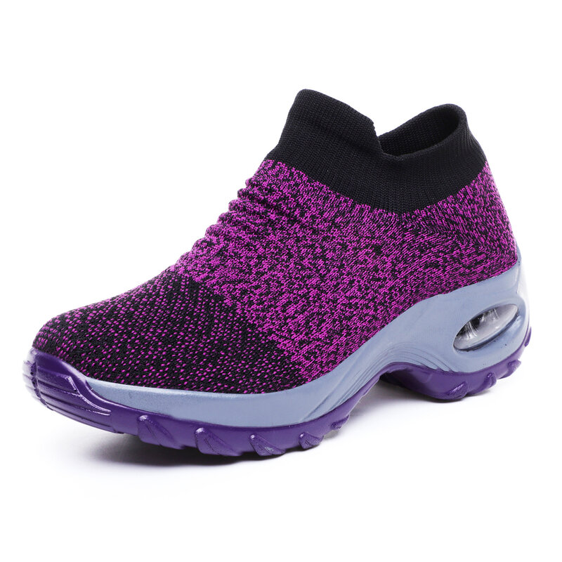 Zapatillas de deporte con plataforma para Mujer, Tenis planos de malla transpirable, para correr, otoño