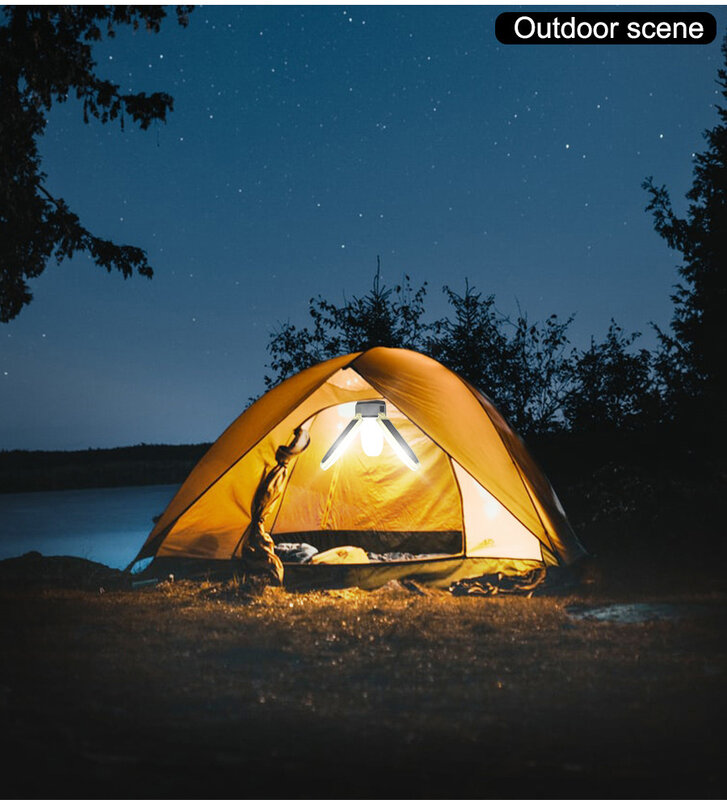 Lanterne de Camping Portable à Led Rechargeable, lampe de poche d'urgence, puissante ampoule solaire ou Usb