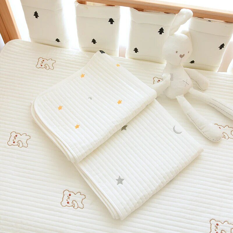 한국어 아기 침대 어린이 침대 퀼트 시트 코튼 베어 스타 레몬 풍선 수 놓은 아이 유아 어린이 유아 시트 침대 시트