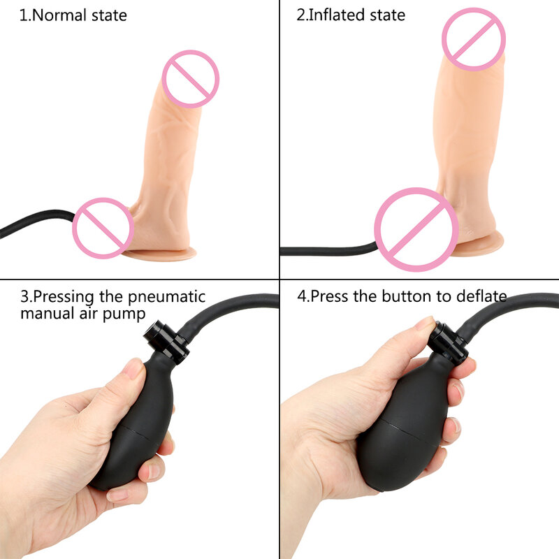 EXVOID Inflatable Dildo Big Butt Plug Huge Anal Plug Pump Realistic Penis Sex Toys For Women Sexy Products Flesh G Spot Massager