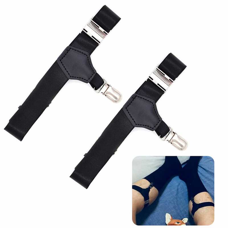 1pair Universal Comfortable Garters Adjustable Men Socks Stays Outdoor Elastic Non Slip Lightweight Rustproof Holder Suspender