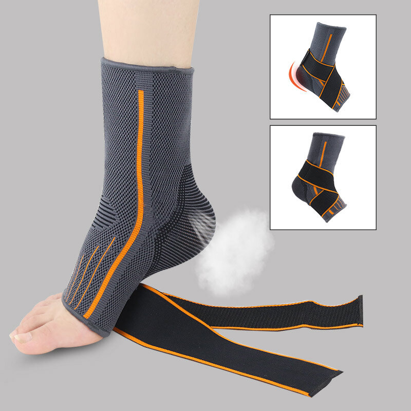 Nylon Sports Ankle Sleeve Knitted Warm Running Basketball Men Women Sprain Bandage Compression Guard Ankle Leg Running Sleeves