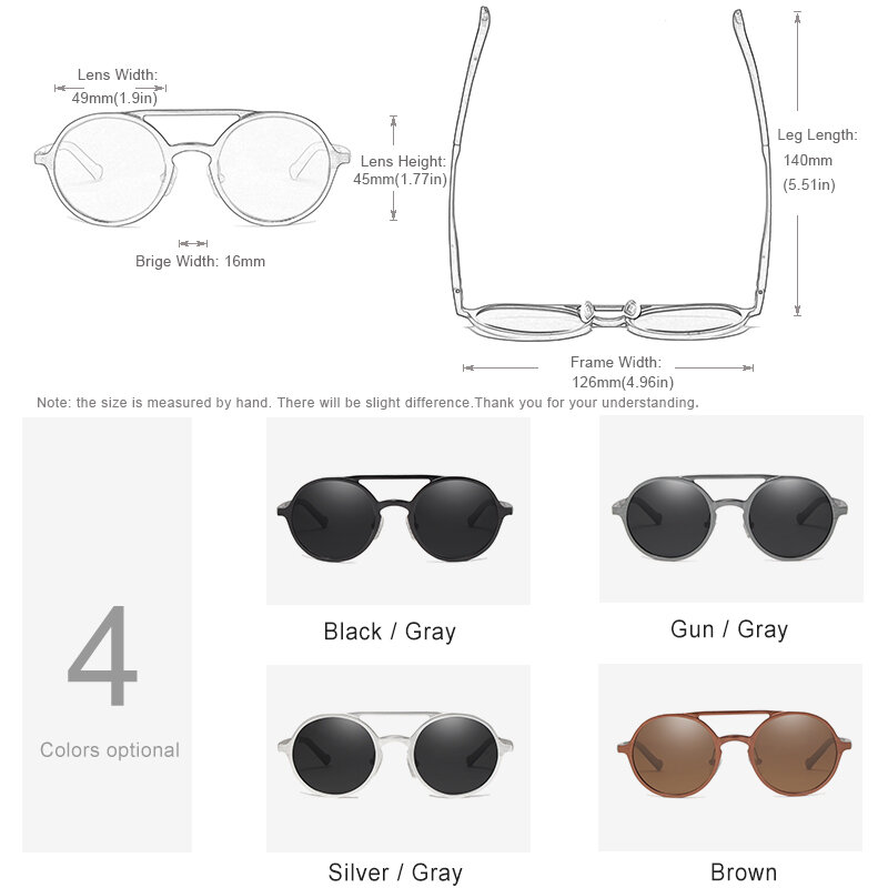 GXP 2020 Steampunk Classic Aluminum Round Lens Sunglasses Men  Polarized Sun Glasses Driving Men's Eyewear